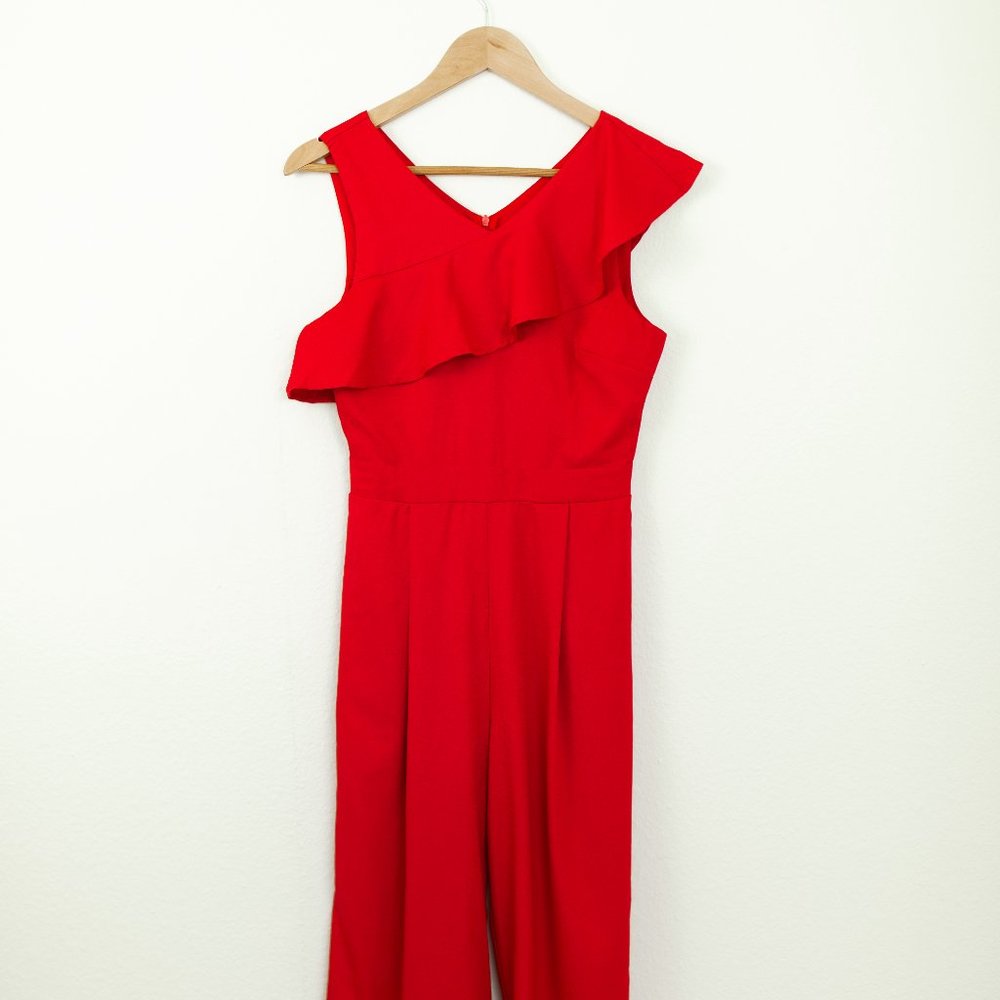 Miami Fire Red Sleeveless Jumpsuit Romper